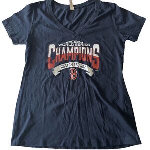 Boston Red Sox Women's V-Neck 2018 World Series Champions T-Shirt Medium